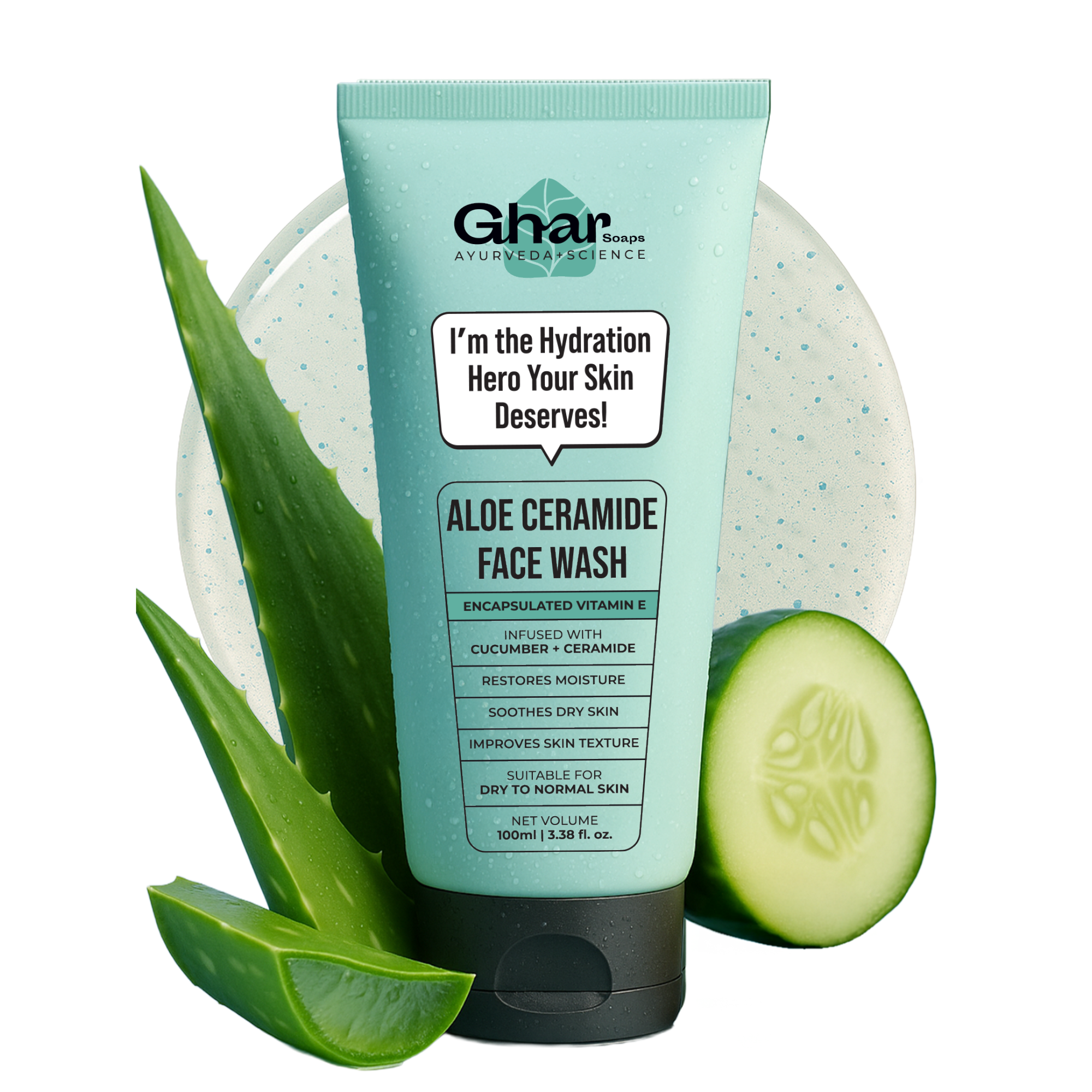 Aloe-Ceramide Face Wash For Dry to Normal Skin