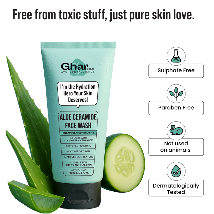 Aloe-Ceramide Face Wash For Dry to Normal Skin