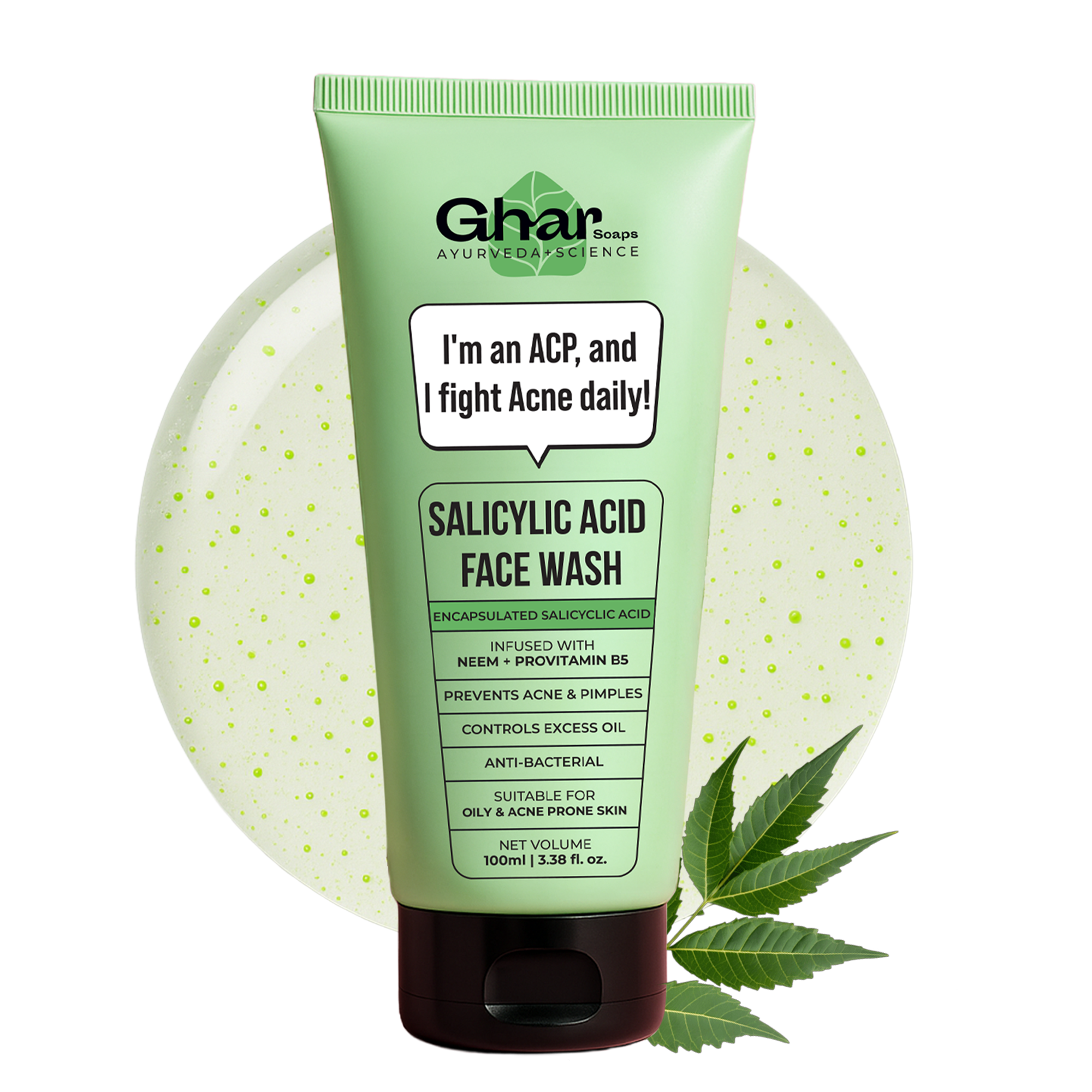 Anti Acne Face Wash Salicylic Acid Neem For Oily Acne Skin Ghar anti-acne-face-wash-salicylic-acid-neem-for-oily-acne-skin-ghar