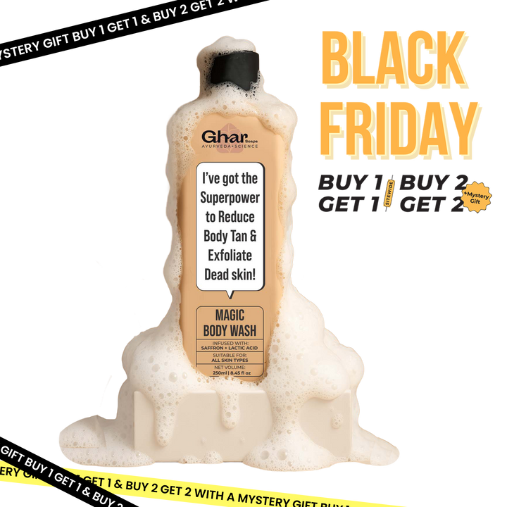 Magic De-Tan & Exfoliating Body Wash with Saffron & Lactic Acid
