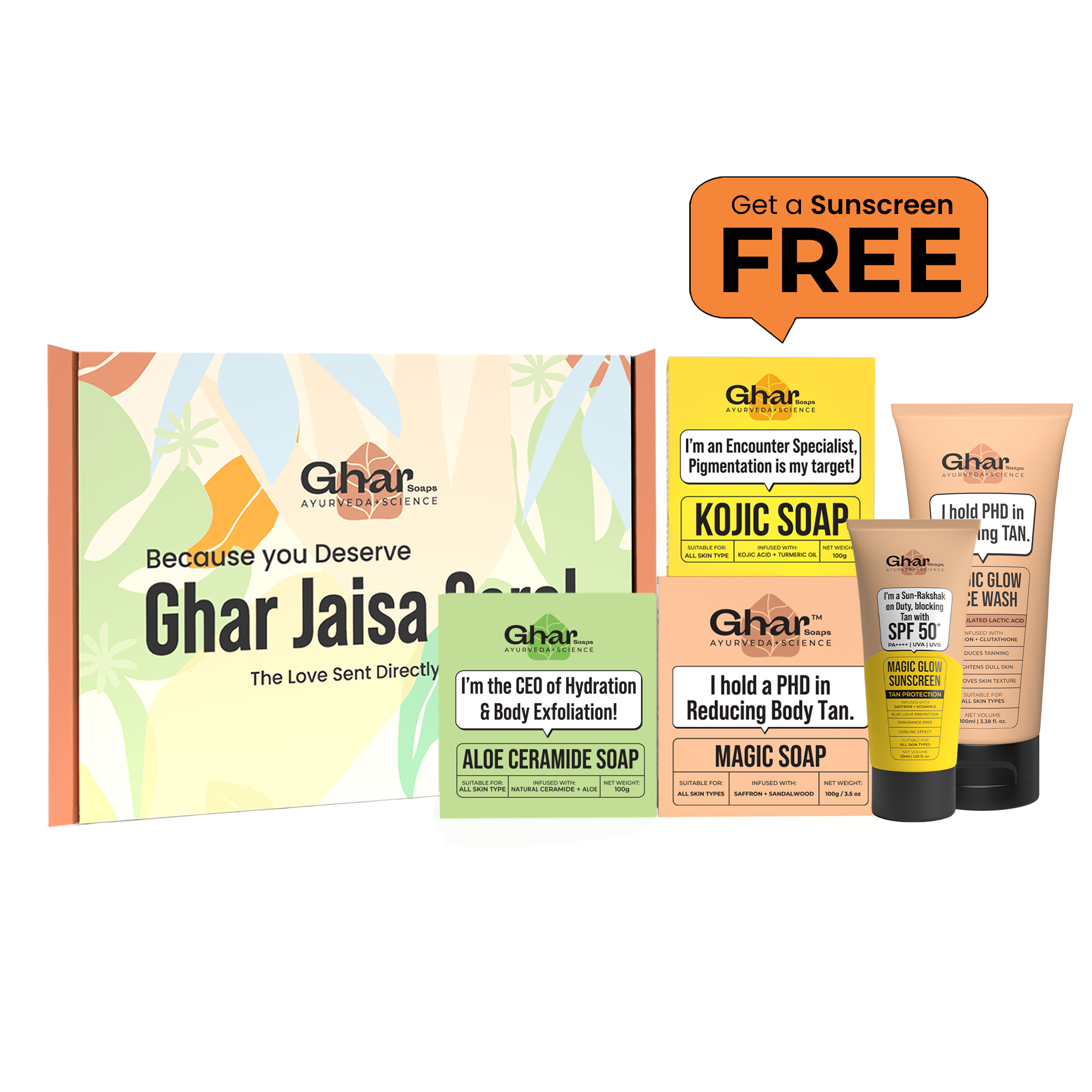 Natural Soaps Trio with Free Magic Sunscreen