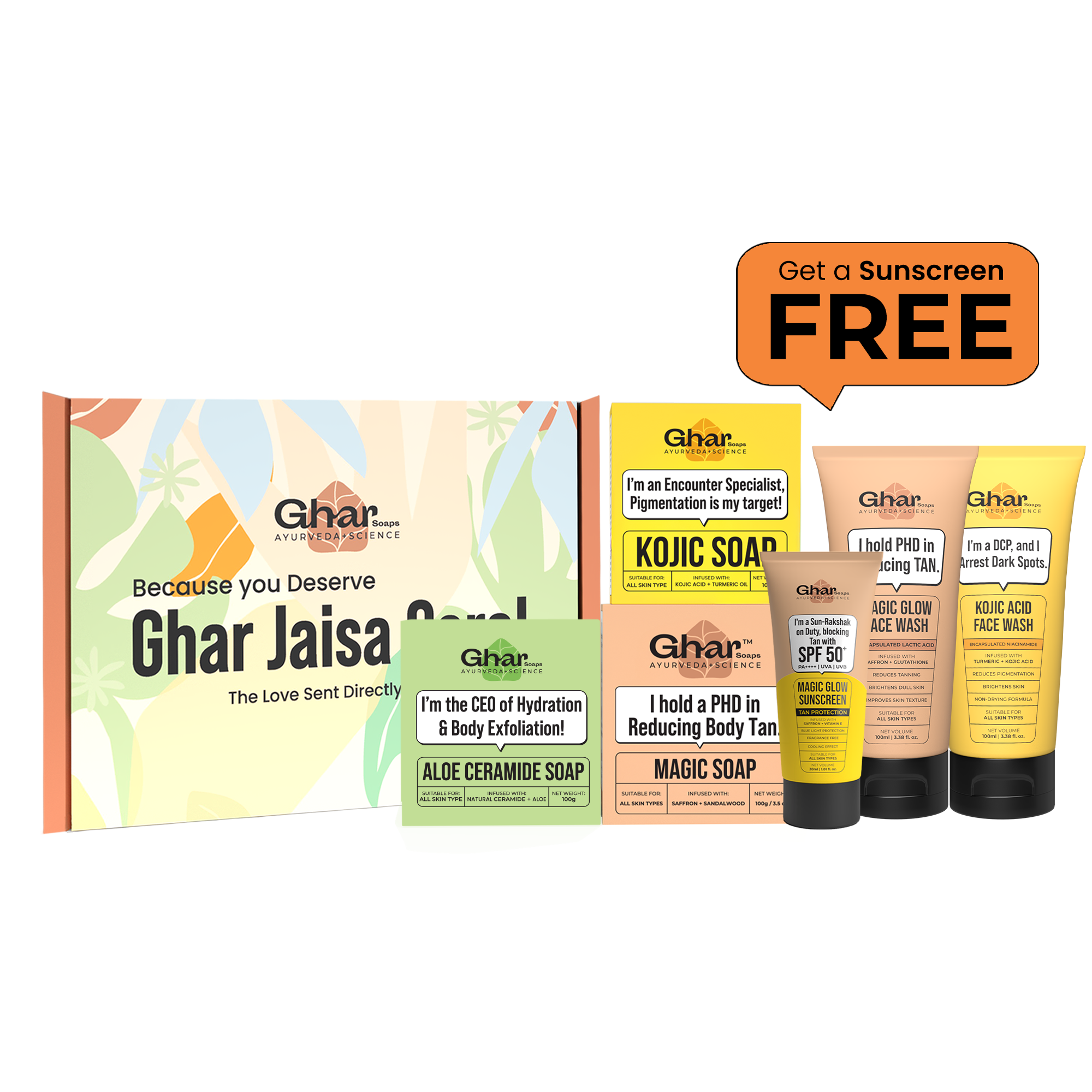 Natural Soaps Trio with Free Magic Sunscreen