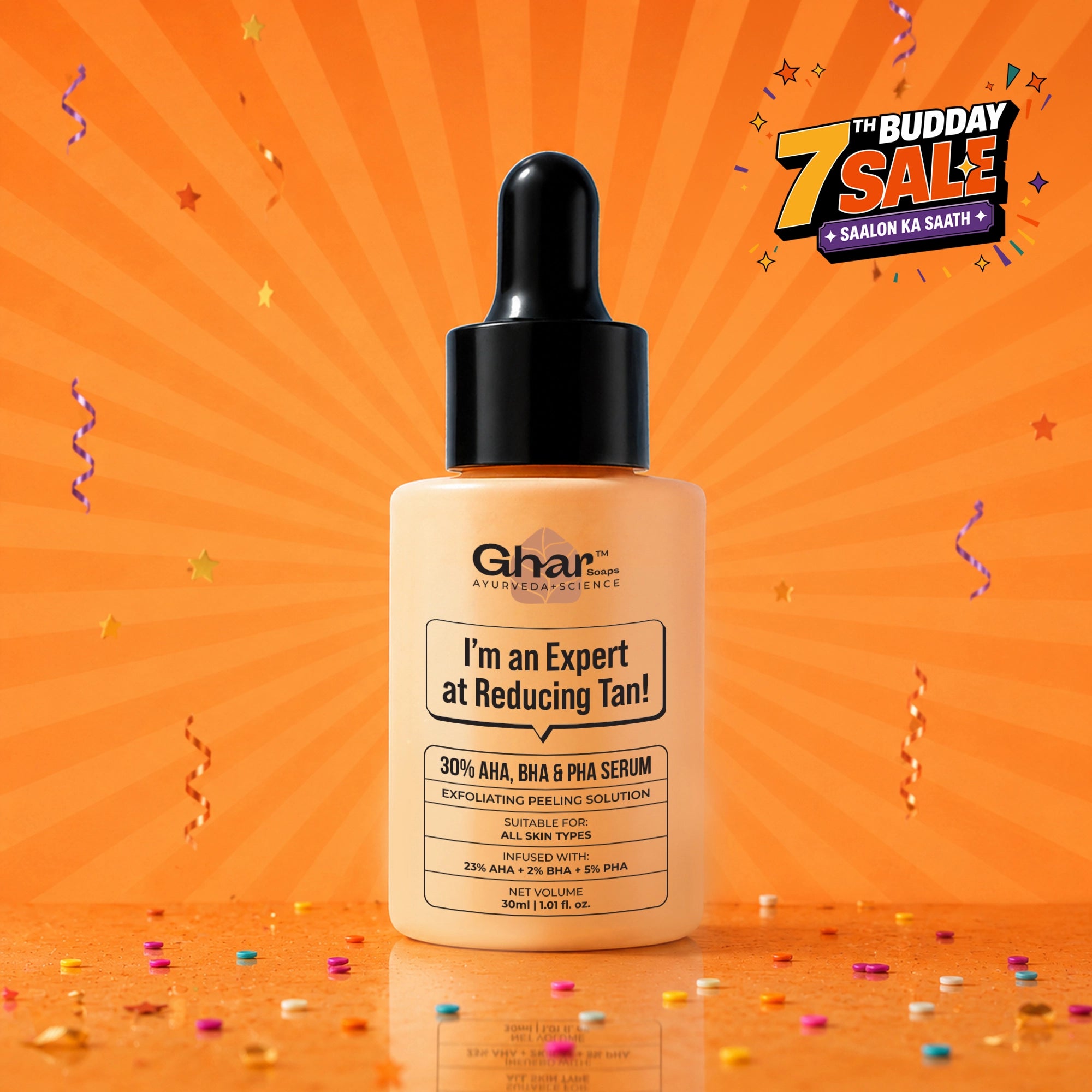 23% AHA 2% BHA & 5% PHA Magic Peeling Solution to reduce tan