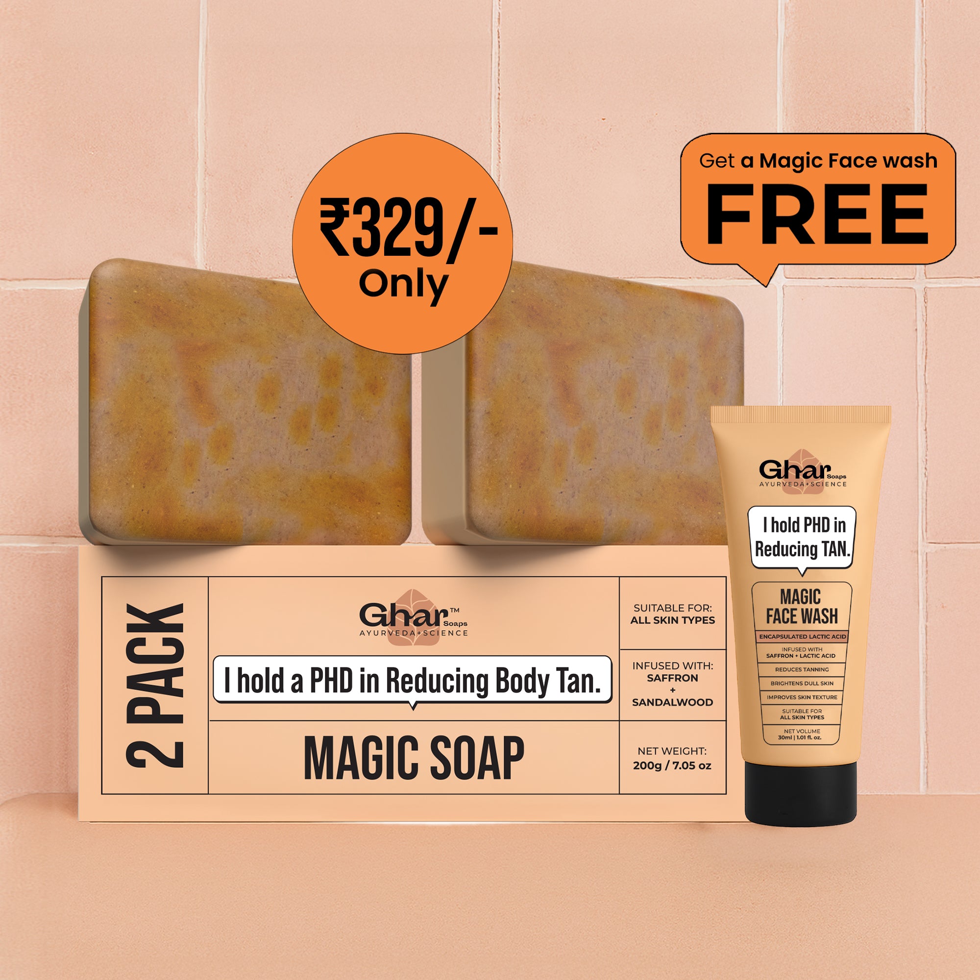 3 Pack Magic Soap +  Free Magic Face wash 30ml