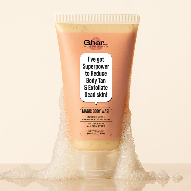 Magic De-Tan & Exfoliating Body Wash with Saffron & Lactic Acid 30ml