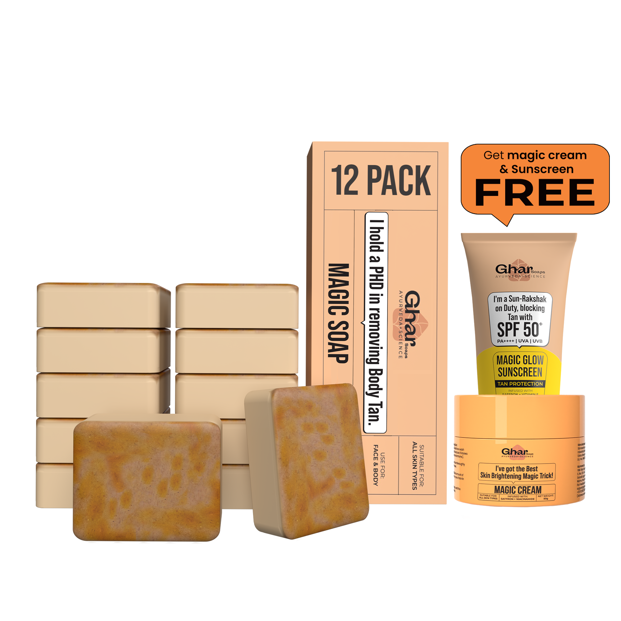Magic Soap + Free Magic Cream + Free Sunscreen