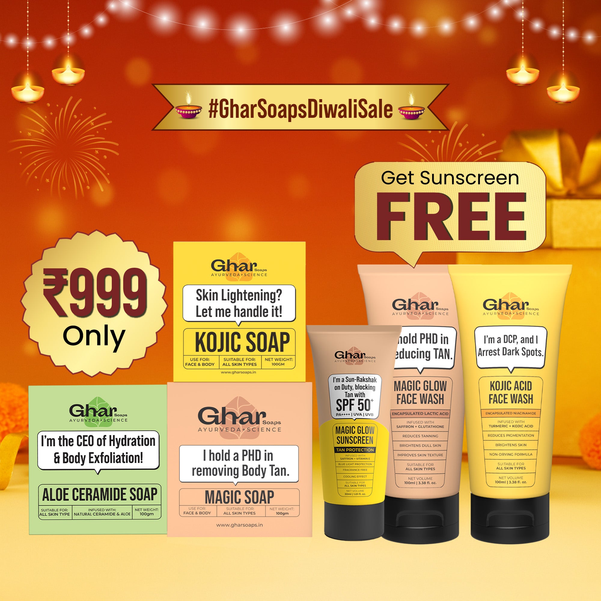 Natural Soaps Trio with Free Magic Sunscreen