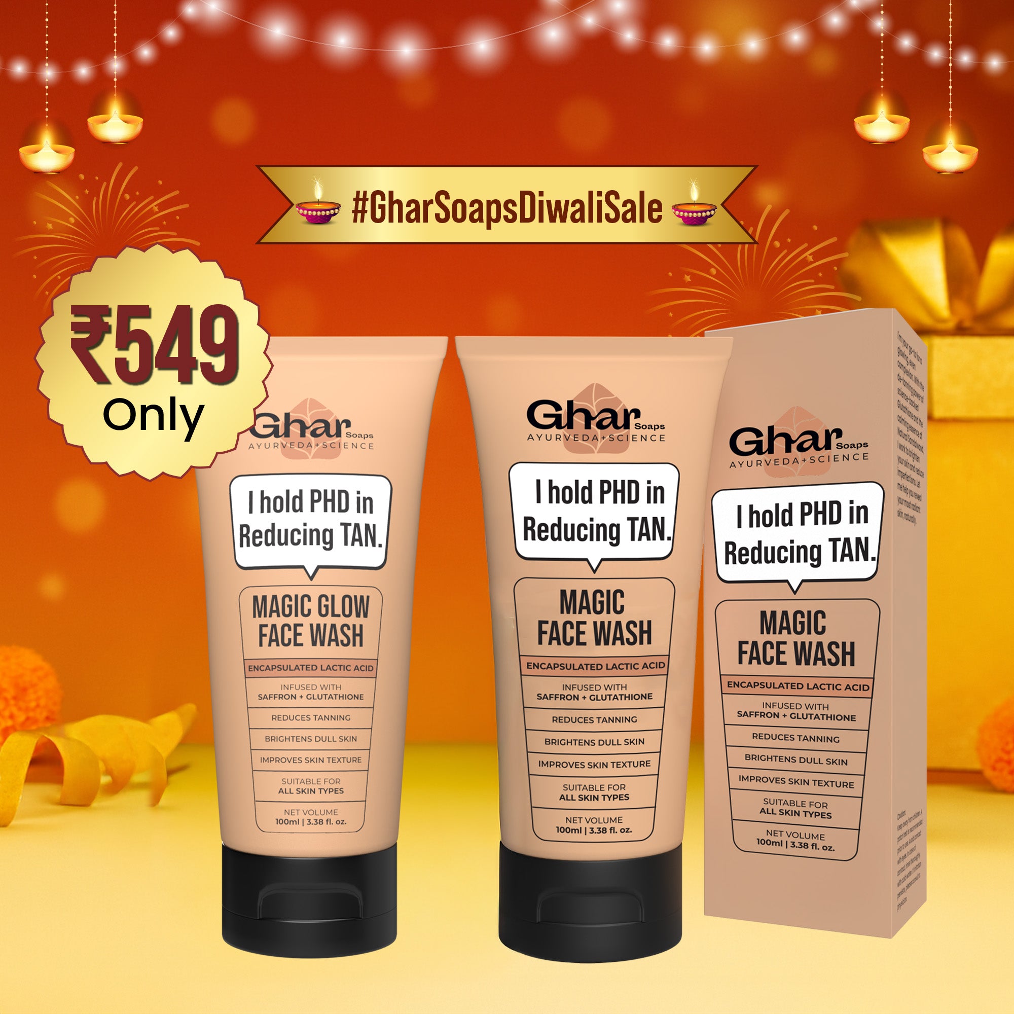 Magic Face wash With Saffron and Lactic Acid