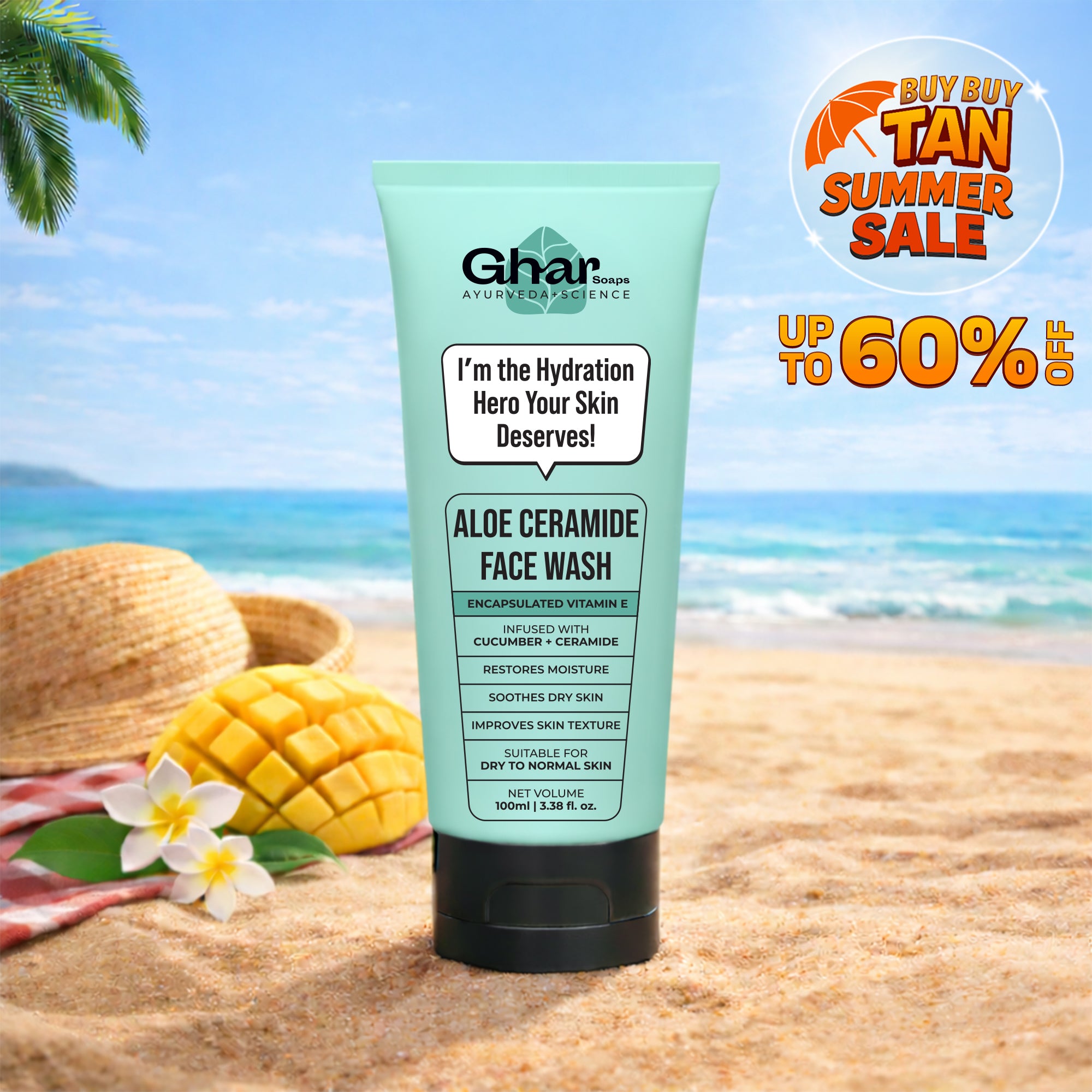 Aloe-Ceramide Face Wash For Dry to Normal Skin