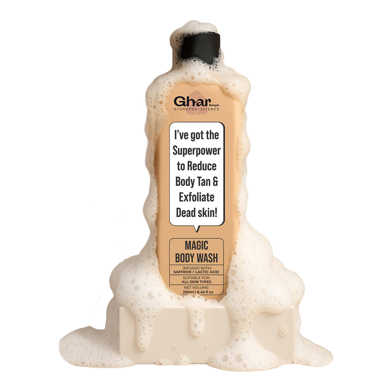 Magic De-Tan & Exfoliating Body Wash with Saffron & Lactic Acid- 250ml