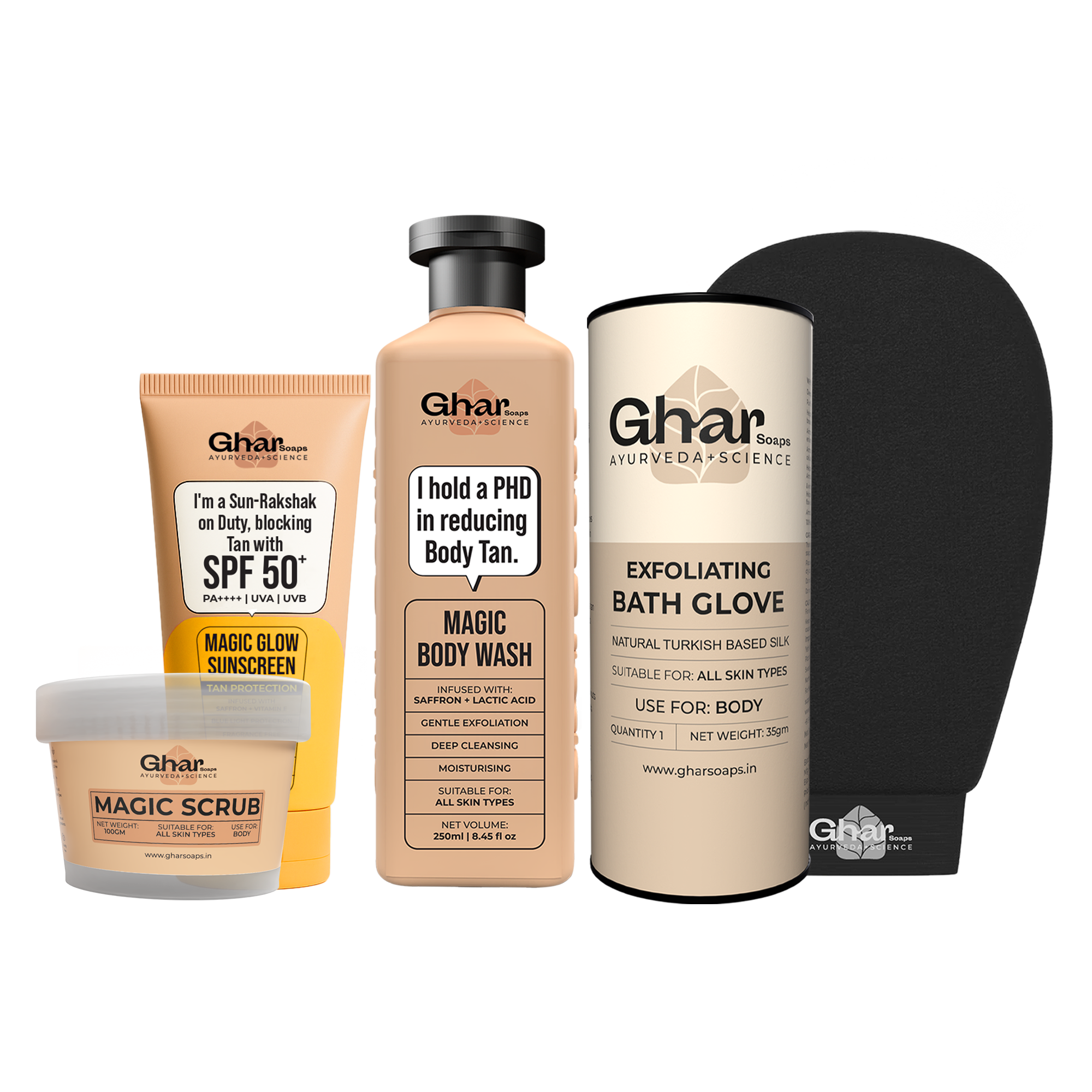 Magic De-Tan & Exfoliating Body Wash with Saffron & Lactic Acid