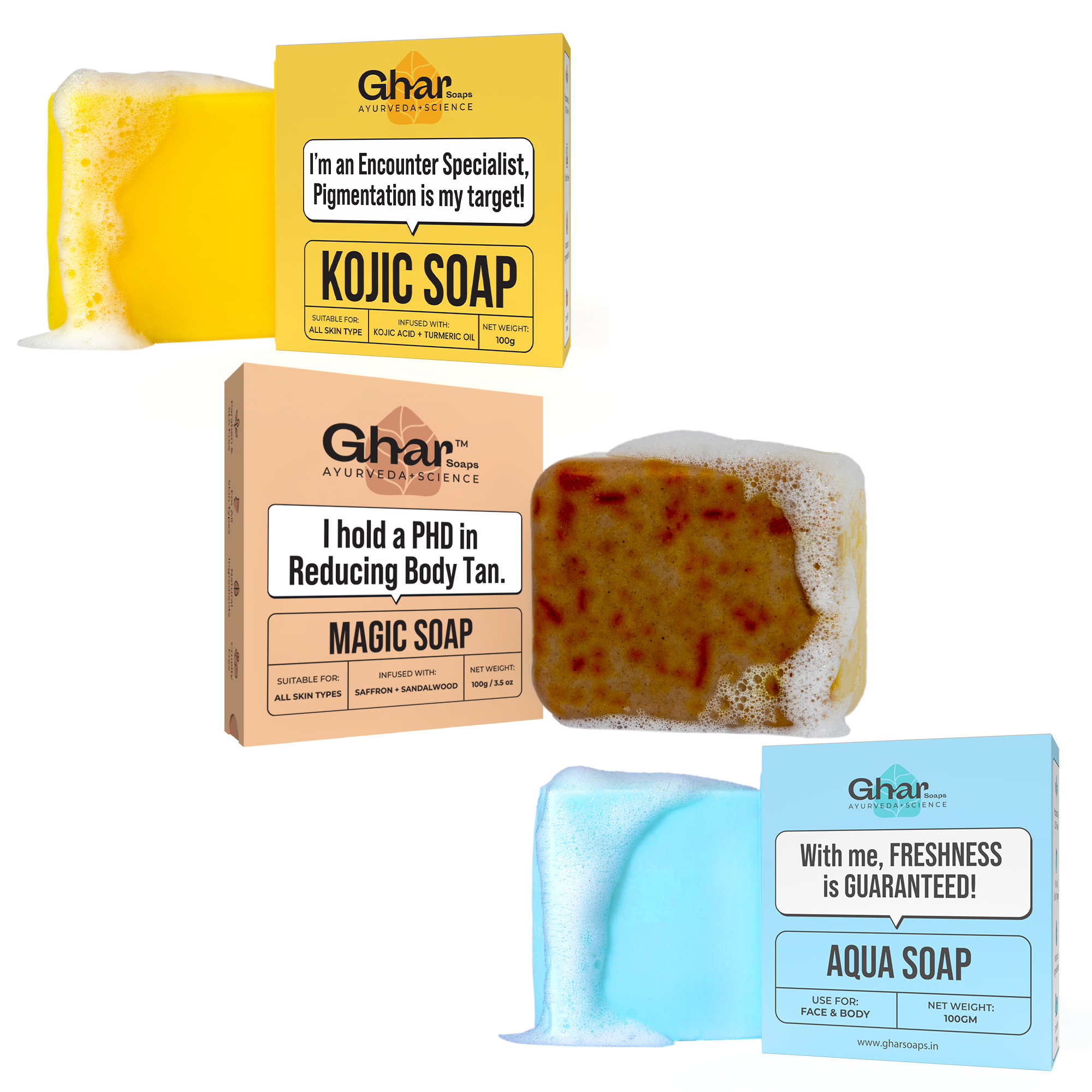 Ghar Soaps Natural Soaps Trio