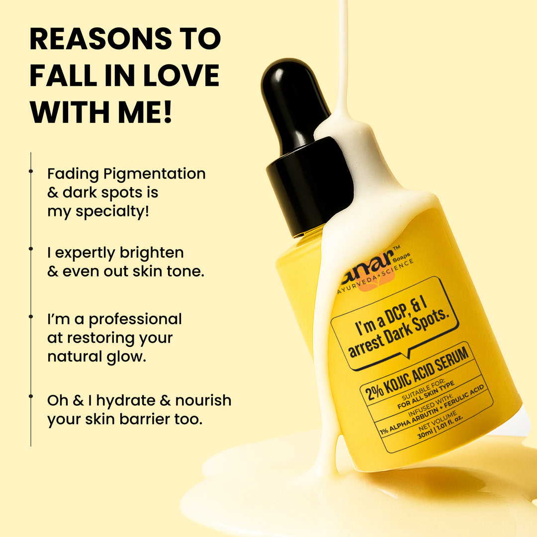 2% kojic acid serum infused with 1% alpha arbutin to reduce pigmentation