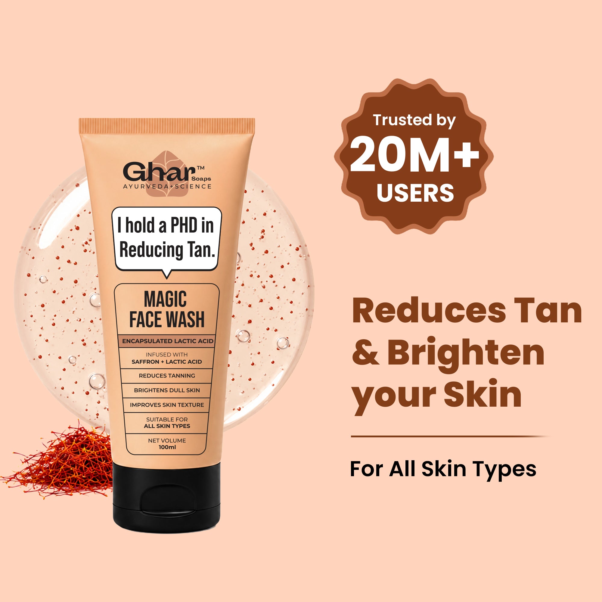 Magic Face wash With Saffron and Lactic Acid