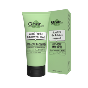 Ghar Soaps Anti-Acne Face Wash with Salicylic Acid and Neem, 100ml for all skin types.