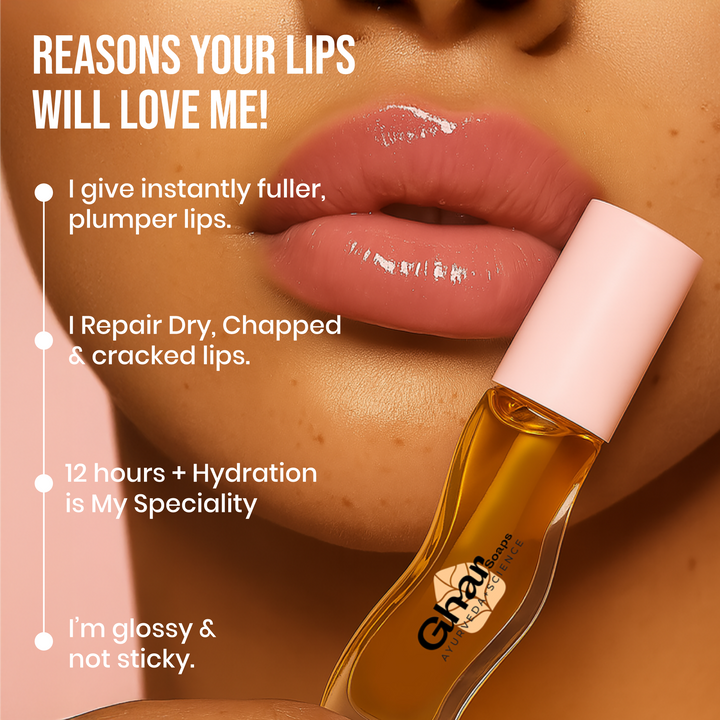 Honey Lip Oil for Instant Plumper, Fuller & 12+ Hours Hydrated Lips