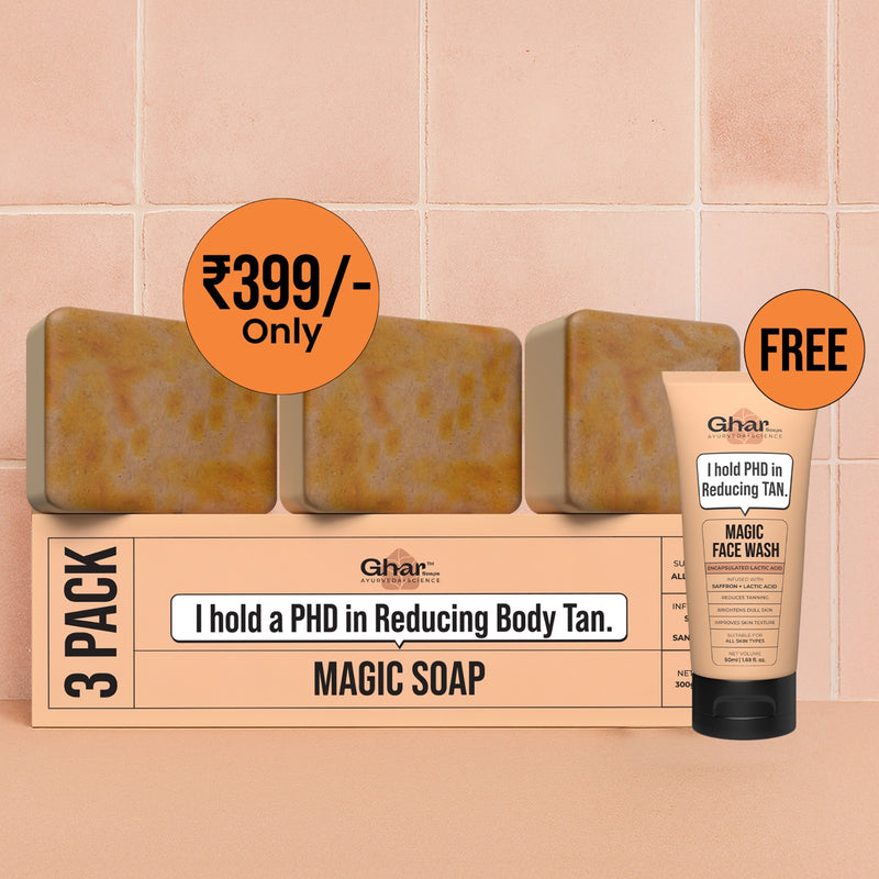 3 pack Magic Soap +  Free 50ml Face Wash