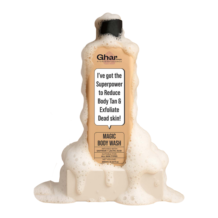 Magic De-Tan & Exfoliating Body Wash with Saffron & Lactic Acid- 250ml