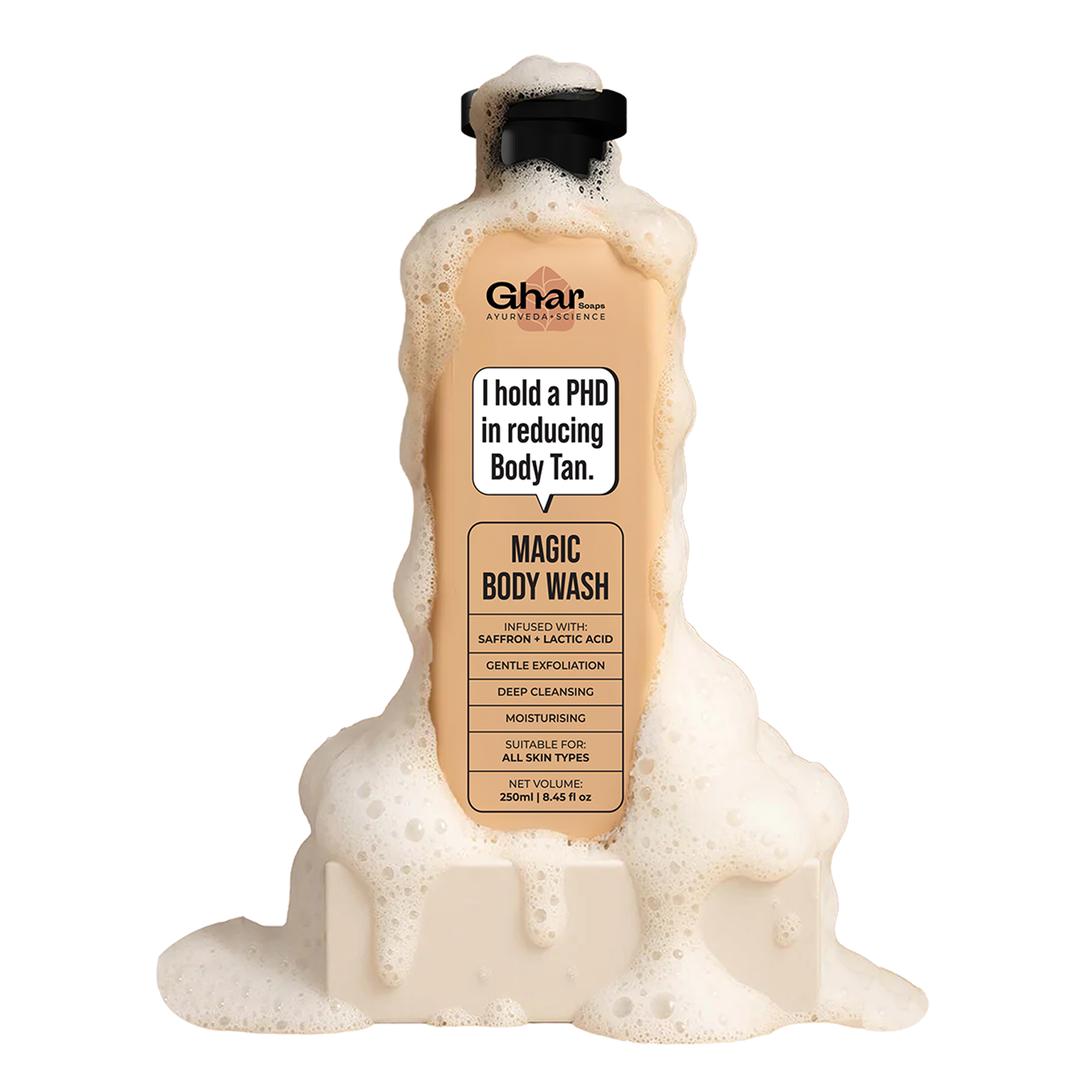 Magic De-Tan & Exfoliating Body Wash with Saffron & Lactic Acid